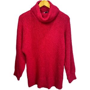 Jason Maxwell Bright Berry Turtleneck Sweater Medium Long Sleeve Knit Pullover